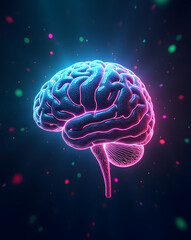 Obraz premium Futuristic Digital Brain with Glowing Neural Connections