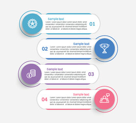  Business vector infographic template with 4 options or steps. Can be used for workflow layout, diagram, annual report, web design