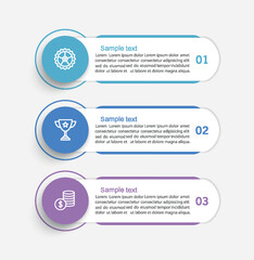 Business infographic template with 3 options or steps