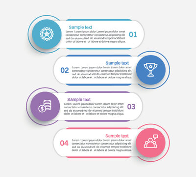  Business vector infographic template with 4 options or steps. Can be used for workflow layout, diagram, annual report, web design