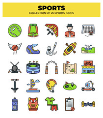 Collection of 25 Colorful Sports Icons