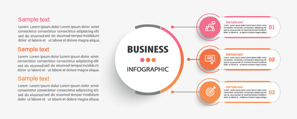 Business infographic template with 3 options or steps