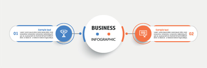 Vector infographic template with icons and 2 options or steps
