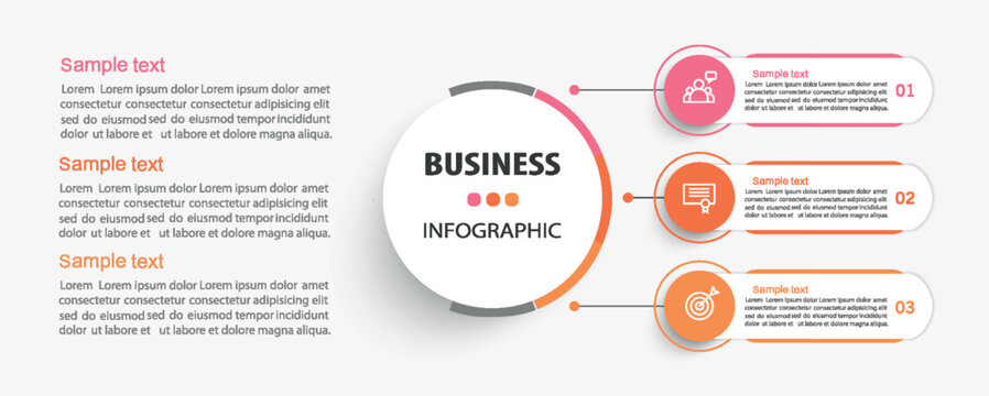 Business infographic template with 3 options or steps