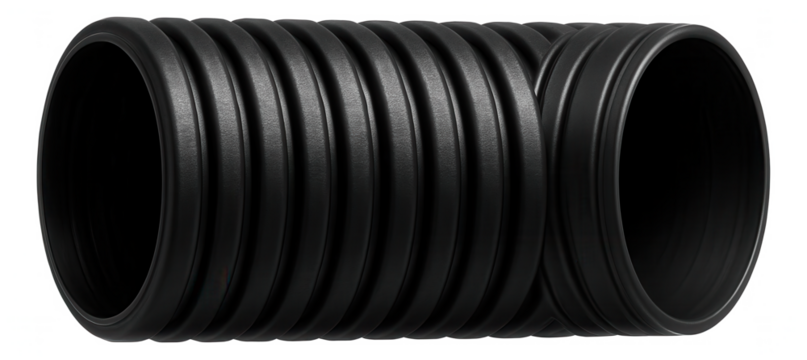 A corrugated polyethylene pipe for a small apartment patio area, ensuring rainwater is efficiently diverted.