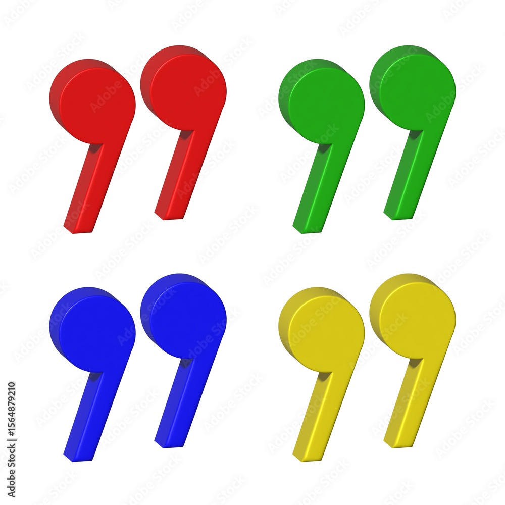Fototapete quotation marks presented in a vibrant array of colors creates a visually striking graphic element i