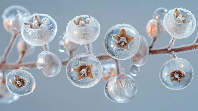 Frosted berries macro detail