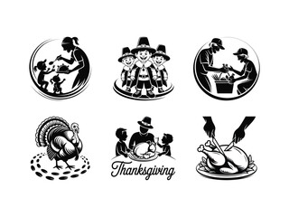 Fototapeta premium Thanksgiving feast family gathering turkey harvest celebration food