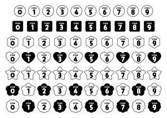 Number icon set_step_monochrome