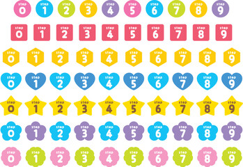 Number icon set_step_color