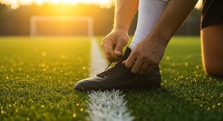 Tying Soccer Cleats Under the Morning Sun
