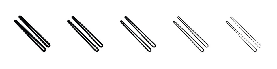 Chopsticks icon web Vector collection in black strokes