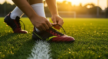 Tying Soccer Cleats Under the Morning Sun