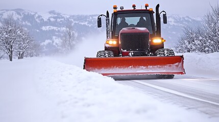 GPS-guided smart plow carving perfectly straight lines 