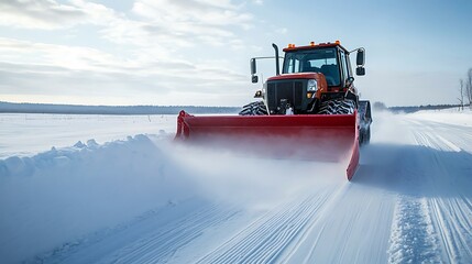 GPS-guided smart plow carving perfectly straight lines 