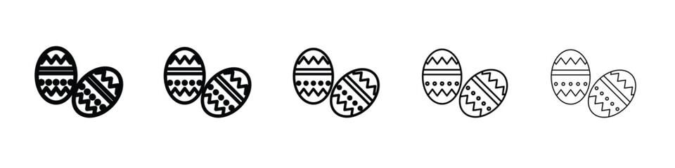 Easter eggs icon web Vector collection in black strokes