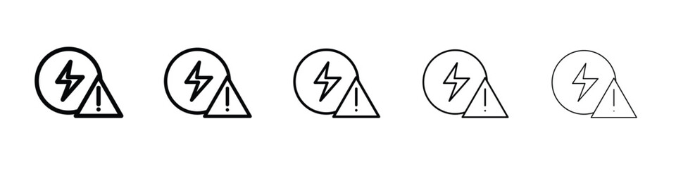 Electric Problem icon web Vector collection in black strokes