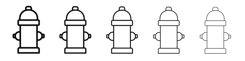 Fire hydrant icon web Vector collection in black strokes