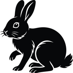 Cute black and white cartoon rabbit vector for Easter and spring design