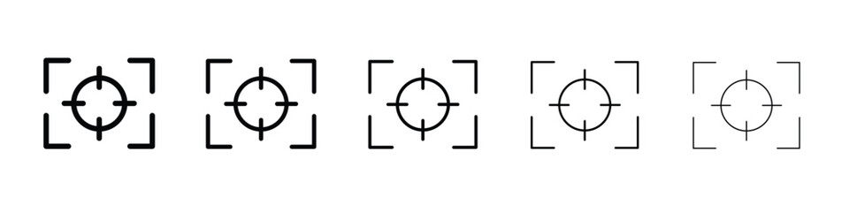 Focus icon web Vector collection in black strokes