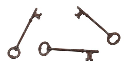 Rusty Key isolated on white