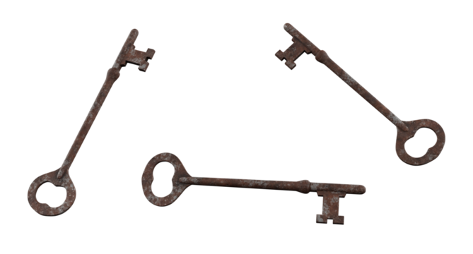 Rusty Key isolated on white