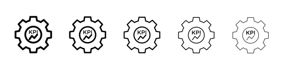 KPI icon web Vector collection in black strokes