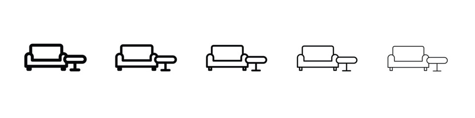 Lounge icon web Vector collection in black strokes