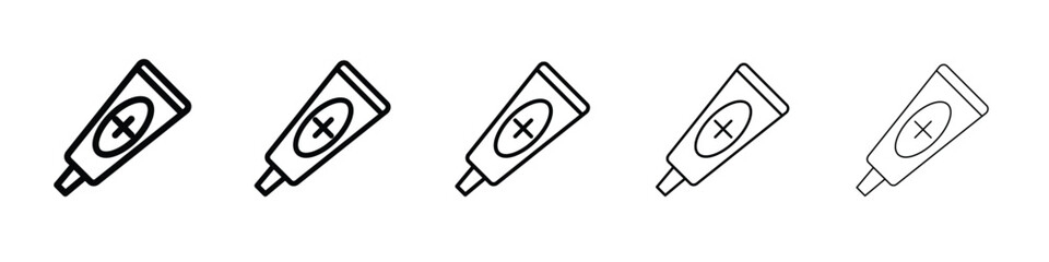 Ointment icon web Vector collection in black strokes