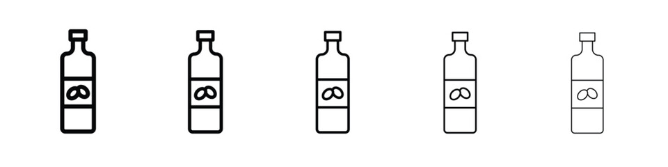 Olive oil icon web Vector collection in black strokes