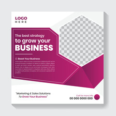Business promotional social media post banner design template, Creative marketing Instagram post design, Square web banner design