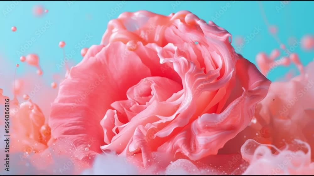 Poster dynamic pink and blue paint splashes create mesmerizing visual effects in an abstract display