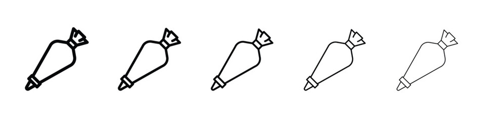 Pastry bag icon web Vector collection in black strokes
