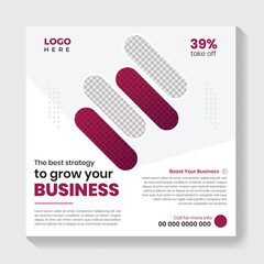 Business promotional social media post banner design template, Creative marketing Instagram post design, Square web banner design