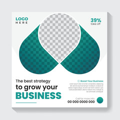 Business promotional social media post banner design template, Creative marketing Instagram post design, Square web banner design