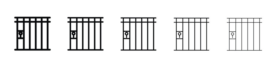 Prison icon web Vector collection in black strokes