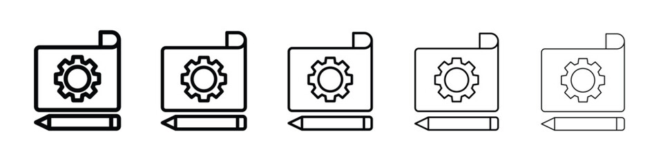 Prototyping icon web Vector collection in black strokes