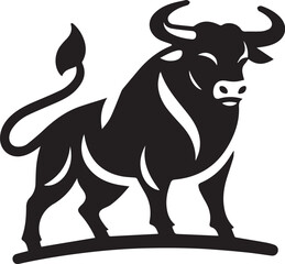 bull silhouette logo vector