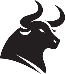 bull silhouette logo vector