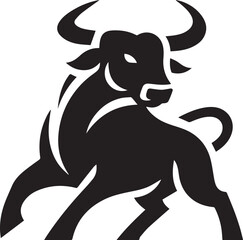 Obraz premium bull silhouette logo vector