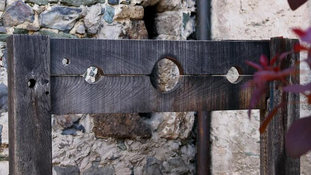a medival pillory 4k 25fps video