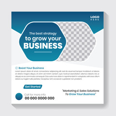 Business promotional social media post banner design template, Creative marketing Instagram post design, Square web banner design