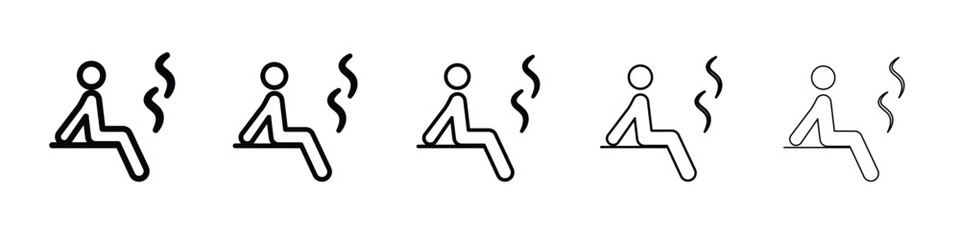 Sauna icon web Vector collection in black strokes