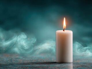 Orthodox Pentecost Monday Candle Flame Premium Spiritual Abstract Art with Cosmic Glow for Summer Holiday Marketing and Religious Event Promotion