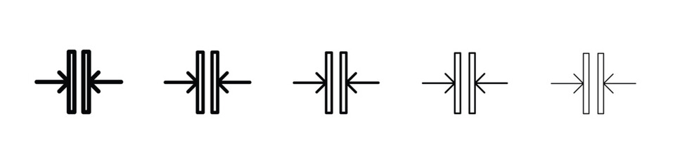 Thickness icon web Vector collection in black strokes