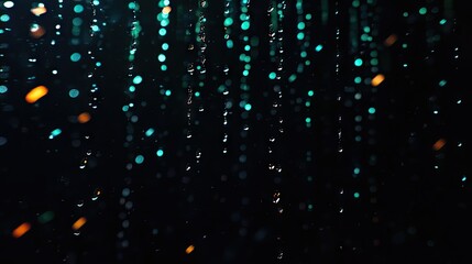 Abstract pattern of water droplets and light.