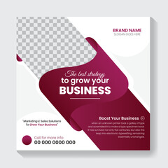 Business promotional social media post banner design template, Creative marketing Instagram post design, Square web banner design