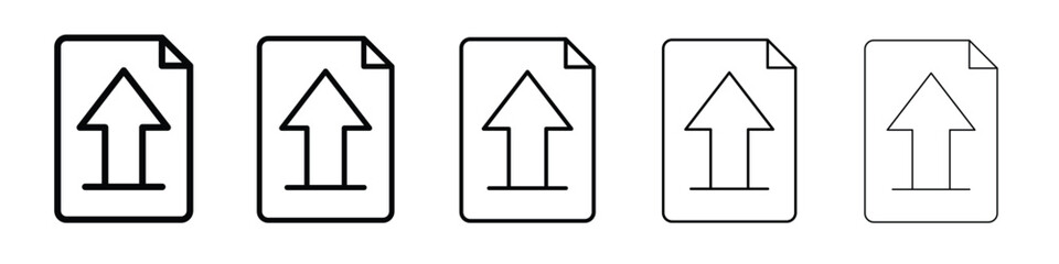 Upload file icon web Vector collection in black strokes