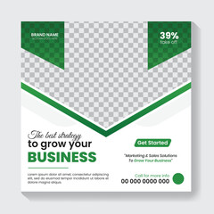 Business promotional social media post banner design template, Creative marketing Instagram post design, Square web banner design