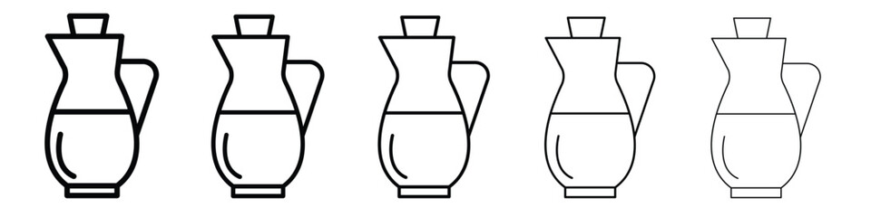 Vinegar icon web Vector collection in black strokes